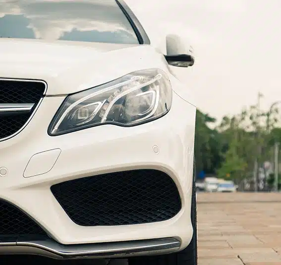 New model car at outdoor parking lot